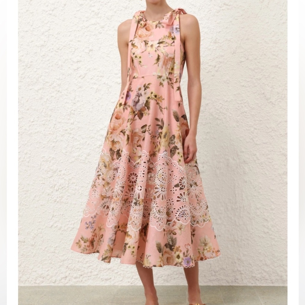 Zimmermann Pink Pleated Halter dress